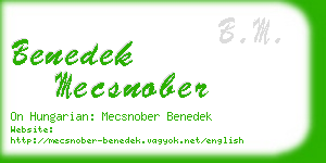 benedek mecsnober business card